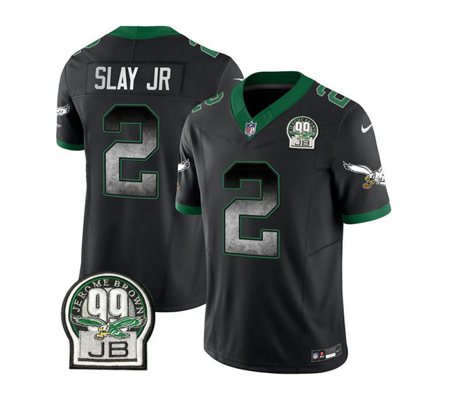 Men's Philadelphia Eagles #2 Darius Slay JR Black 2023 F.U.S.E. Throwback Vapor Untouchable Limited Football Stitched Jersey